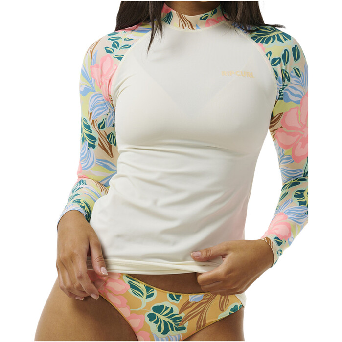 2024 Rip Curl Frauen Follow The Sun UPF 50 Langarm-Lycra-Weste 16AWRV - Light Orange